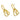 Push Back Stud Earring - Brass - 925 silver Stud - 18K Real Gold Plating - 10gr - MJ102948 - MinjuanRong