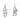 Push Back Stud Earring - Brass - 925 Silver Stud - 18K Real White Gold Plating - 8gr - MJ103048 - MinjuanRong