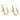 Push Back Stud Earring - Brass - Imitation Silver Stud - 18K Real Gold Plating - 6.7gr - MJ103075 - MinjuanRong