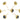 Push Back Stud Earring - Brass - Zircon - Glass - Silver-plated cupronickel - 18k Real Gold Plating - 3.7gr - MJ102144 - MinjuanRong