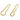 Push Back Stud Earring - Brass - Imitation Silver Stud - 18K Real Gold Plating - 7.2gr - MJ103022 - MinjuanRong