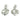 Push Back Stud Earring - Brass - 316 Stainless Steel Stud - 18K Real White Gold Plating - 13.4gr - MJ103932 - MinjuanRong