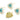Push Back Stud Earring - Brass - Cubic Zircon - Enamel - Brass Stud - 18K Real Gold Plating - 3gr - MJ102971 - MinjuanRong