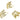 Push Back Stud Earring - Brass - Zircon - Silver-plated cupronickel stud - 18k Real Gold Plating - 4.5gr - MJ201757 - MinjuanRong