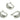 EnglishLock Earring - Brass - zircon - 18K Real White Gold Plating - 5.6gr - MJ101496 - MinjuanRong