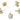 Push Back Stud Earring - Natural Stone Howlite - 316 Surgical Stainless steel - Gold Tone Plated stone - 6.58gr - MJ200997 - MinjuanRong