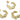 Push Back Stud Earring - brass - Imitation silver needle - 18k real gold plated - 8gr - MJ100689 - MinjuanRong