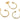Push Back Stud Earring - Brass - 925 silver stud - 18k real gold plated - 3gr - MJ100695 - MinjuanRong