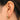 Huggie Hoop Wire Earring - Brass - Cubic Zircon - 18K Real Gold Plating - 1.8gr - MJ100705 - MinjuanRong