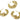 Push Back Stud Earring - Brass - Steel Stud - 18k real gold plated brass - 17.8gr - MJ100720 - MinjuanRong