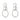 Push Back Stud Earring - Brass - 316 stainless steel stud - 18K Real White Gold Plating - 11.2gr - MJ101463 - MinjuanRong