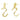 Push Back Stud Earring - Brass - 316 stainless steel stud - 18k Real Gold Plating - 6.5gr - MJ200889 - MinjuanRong