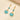 Huggie Hoop Wire Earring - Brass - Turquoise Apatite - 18K Real Gold Plating - 7.4gr - MJ102359 - MinjuanRong
