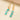 Huggie Hoop Wire Earring - Brass - RUSSIA AMAZONITE - Stainless Steel Stud - 18K Real Gold Plating - 9gr - MJ103837 - MinjuanRong