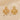 Push Back Stud Earring - Brass - Cubic Zircon - 316 Stainless Steel Stud - 18K Real Gold Plating - 3.9gr - MJ102468 - MinjuanRong