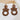 Push Back Stud Earring - Wooden - Brass - 316 Stainless Steel Stud - 18K Real Gold Plating - Brown - 6.3gr - MJ103542 - MinjuanRong