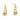 Push Back Stud Earring - Brass - 925 Silver Stud - 18K Real Gold Plating - 10.1gr - MJ103004 - MinjuanRong
