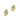Push Back Stud Earring - Brass - Imitation Silver Stud - Resin - 18K Real Gold Plating - 5.7gr - MJ102988 - MinjuanRong