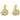 Push Back Stud Earring - Brass - 316 Stainless Steel Stud - 18K Real Gold Plating - 13.5gr - MJ103957 - MinjuanRong