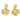 Push Back Stud Earring - Brass - 316 Stainless Steel Stud - 18K Real Gold Plating - 14.2gr - MJ103933 - MinjuanRong