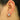 Huggie Hoop Wire Earring - Brass - Zircon - Brass stud - 18k real white gold plating - 3.7gr - MJ103225 - MinjuanRong