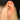 Push Back Stud Earring - Brass - Brass stud - Zircon - 18k real gold plating - 1.2gr - MJ103206 - MinjuanRong