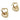 Push Back Stud Earring - Brass - Stainless Steel Stud - 18K Real Gold Plated Brass - 7.7gr - MJ102141 - MinjuanRong