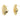 Push Back Stud Earring - Brass - 316 Stainless Steel Stud - 18K Real Gold Plating - 11.2gr - MJ104089 - MinjuanRong