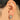 Push Back Stud Earring - Brass - Blue Lace -  Agate Crystal - Natural Stone - Gold Tone Plated Brass - 5gr - MJ101986 - MinjuanRong