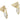 Push Back Stud Earring - brass - zircon - silver stud - 18K Real Gold Plated - 4.9gr - MJ100663 - MinjuanRong