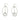 Push Back Stud Earring - Brass - 316 stainless steel stud - 18K Real White Gold Plating - 6gr - MJ101444 - MinjuanRong