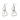 Push Back Stud Earring - Brass - 316 stainless steel stud - 18K Real White Gold Plating - 7.1gr - MJ101441 - MinjuanRong