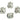EnglishLock Earring - Brass - zircon - 18K Real White Gold Plating - 5.5gr - MJ101489 - MinjuanRong